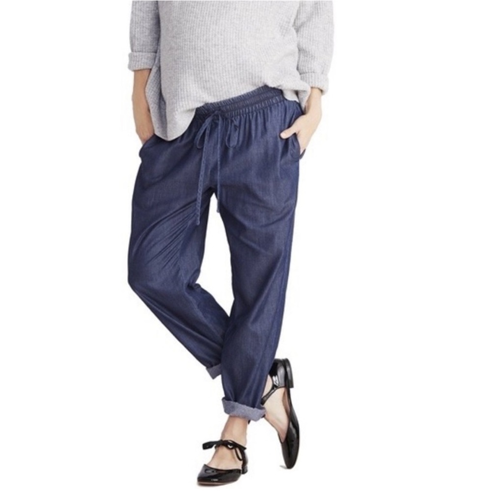 Hatch Blue Amelia Chambray Maternity Pants - 1 / Small